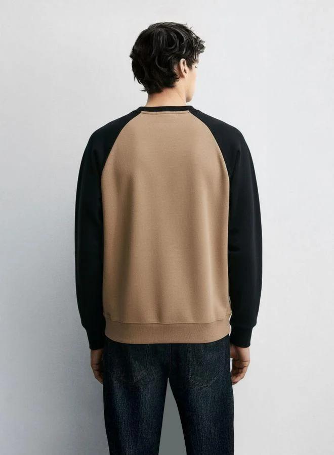 The Indian Garage Co Men Relaxed Fit Embroidered Crew Neck Full Sleeves Sweatshirt