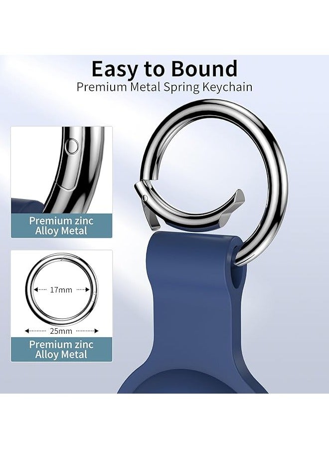 4 Pack Protective Air Tag Case Waterproof Liquid Silicone for Apple Airtags Keychain Key Ring Anti Lost AirTag Tracker Holder Anti Scratch Air Tags Cover Loop Finder Items GPS Accessories  - Image 4