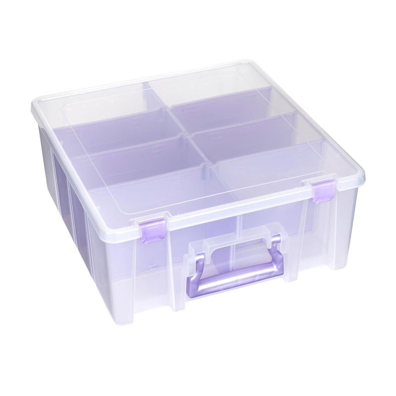 ArtBin Super Satchel Double Deep Compartment Box  Art Storage with 8 Removable Compartments Smart Closure for Craft Supplies
