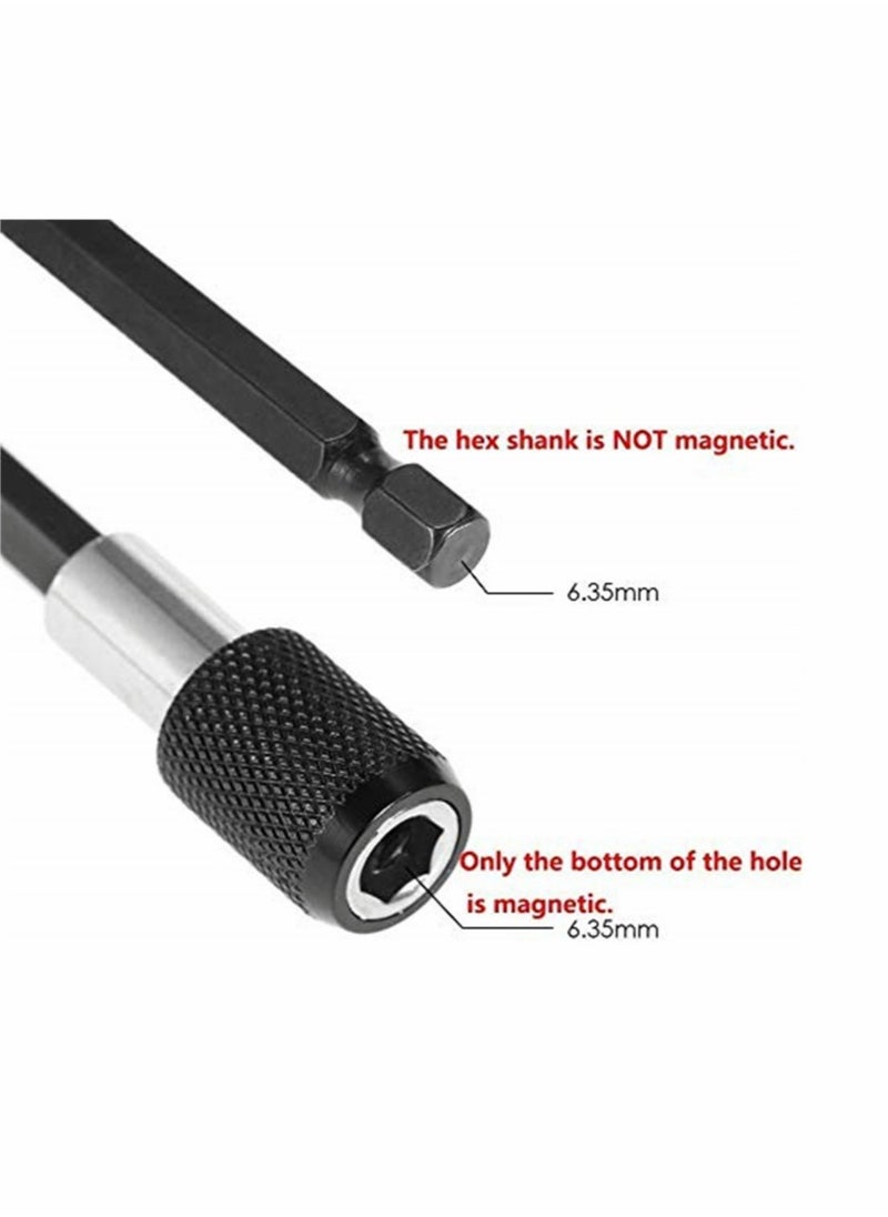 KASTWAVE - 1/4 Inch Hex Shank Magnetic Screwdriver Bit Holder, Hex Shank Quick Change Drill Extension Bit Set 2", 4", 6" Extension Set for Screws, Nuts, And Any Drill And Handheld Driver - Image 1