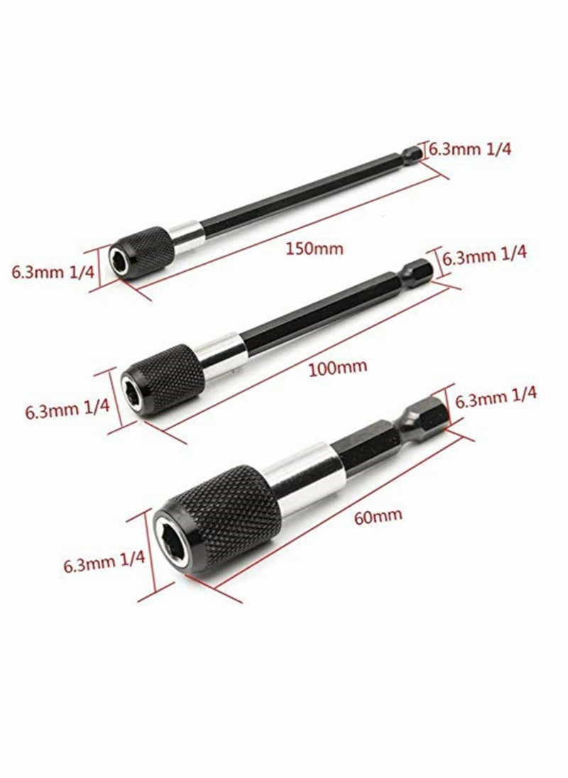 KASTWAVE - 1/4 Inch Hex Shank Magnetic Screwdriver Bit Holder, Hex Shank Quick Change Drill Extension Bit Set 2", 4", 6" Extension Set for Screws, Nuts, And Any Drill And Handheld Driver - Image 1
