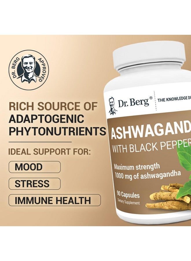 Dr. Berg Nutritionals Dr. Berg Ashwagandha Capsules 1000mg - Includes Ashwagandha Root with Black Pepper from Bioperine - Ashwagandha Supplements 90 Capsules - Image 2