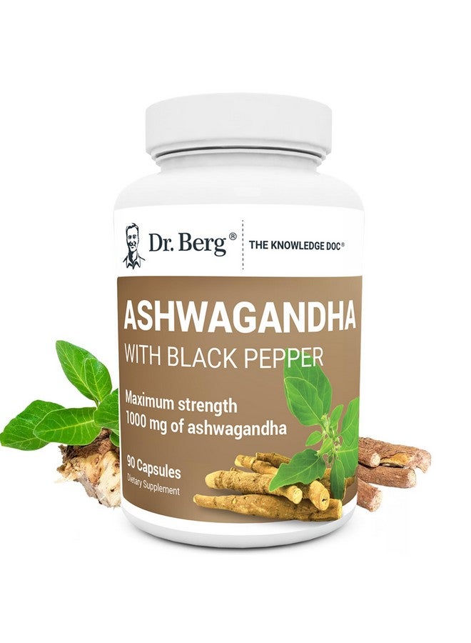 Dr. Berg Nutritionals Dr. Berg Ashwagandha Capsules 1000mg - Includes Ashwagandha Root with Black Pepper from Bioperine - Ashwagandha Supplements 90 Capsules - Image 1