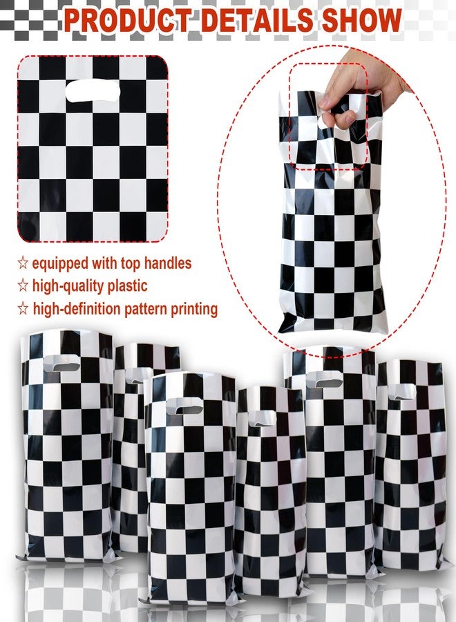 HEPAPATE 40Pcs Race Car Theme Checkered Treat Candy Bags,Car Goodie Bag,Race Car Party Favors Bags,Race Car Theme Black and White Checkered Gift Bags for Birthday Party Decor Supplies(Big) - Image 3