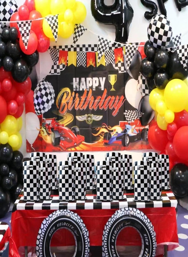 HEPAPATE 40Pcs Race Car Theme Checkered Treat Candy Bags,Car Goodie Bag,Race Car Party Favors Bags,Race Car Theme Black and White Checkered Gift Bags for Birthday Party Decor Supplies(Big) - Image 5