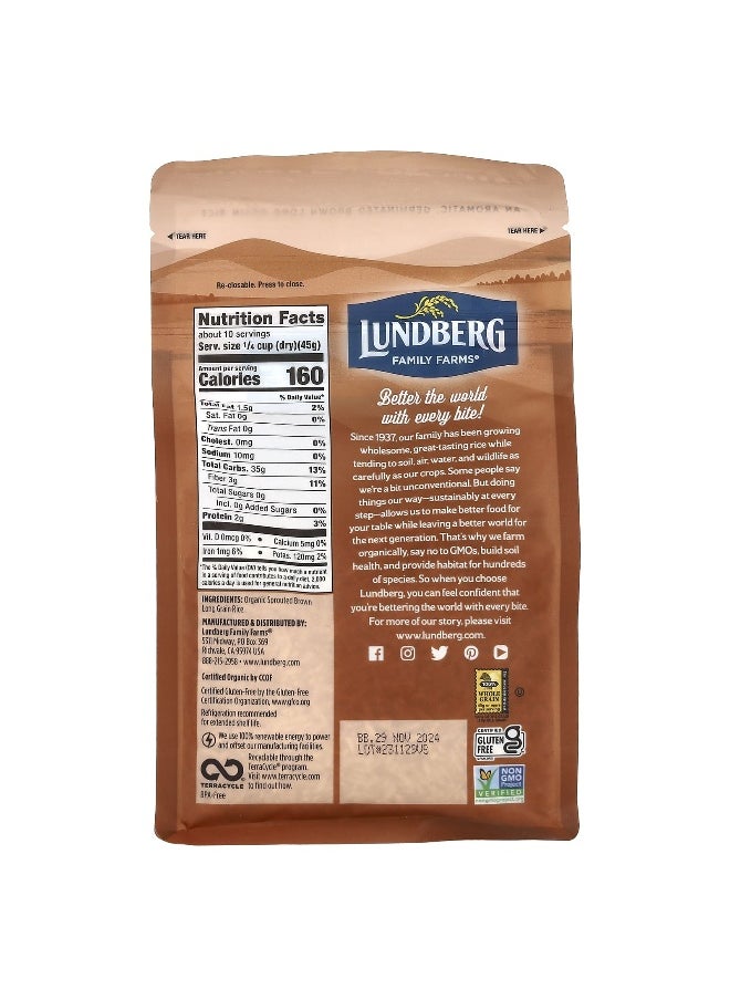 Lundberg Lundberg, Organic Sprouted Brown Basmati Gourmet Rice, 1 lb (454 g)  - Image 2