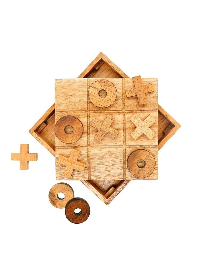 بي سيري لعبة Tic Tac Toe الخشبية - ألغاز دعابة للدماغ للبالغين وهدايا فريدة للأطفال ، ديكور طاولة القهوة ، ديكور غرفة المعيشة ، ديكور خشبي حديث ، ألعاب الطاولة الكلاسيكية للعائلة (5.5 بوصة) - Image 1