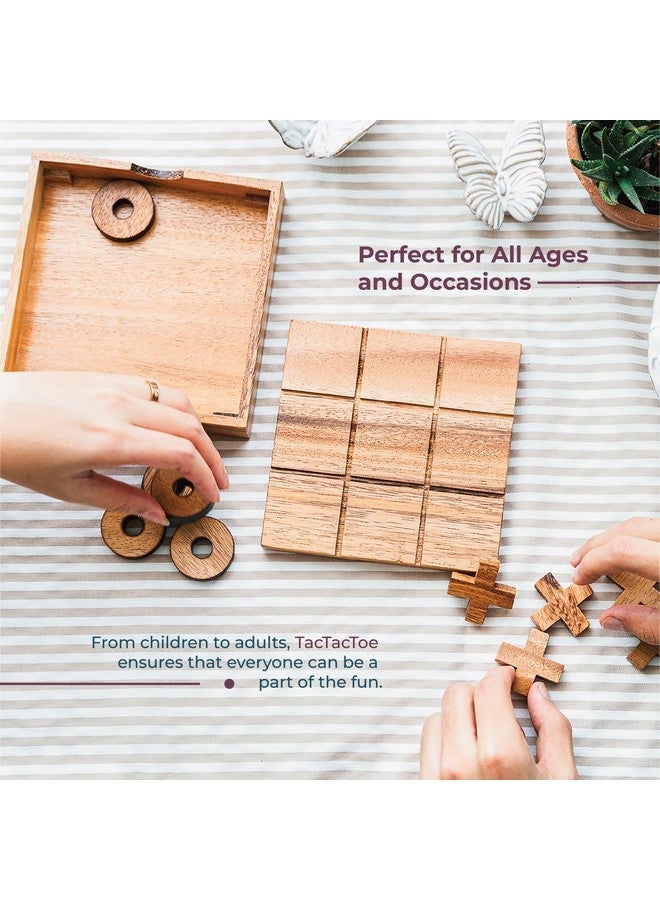 بي سيري لعبة Tic Tac Toe الخشبية - ألغاز دعابة للدماغ للبالغين وهدايا فريدة للأطفال ، ديكور طاولة القهوة ، ديكور غرفة المعيشة ، ديكور خشبي حديث ، ألعاب الطاولة الكلاسيكية للعائلة (5.5 بوصة) - Image 3