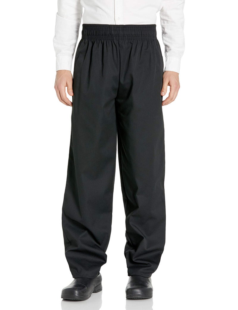 Uncommon Threads mens Classic Baggy With 3" Elastic Waist Chefs Pants, Black, X-Small US - Image 1