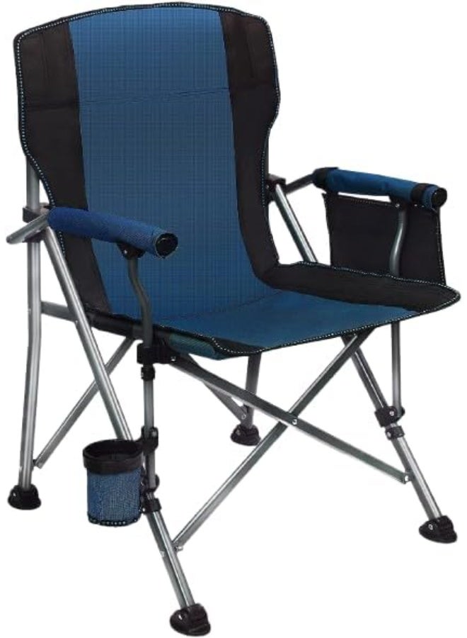Adventure Lab Folding Camping Chair Oversized Collapsible Camp Chair with Cup Holder and Removable Storage Bag, Portable Chair for Outdoor Camp, Picnic, Travel, Fishing (Blue) - Image 1