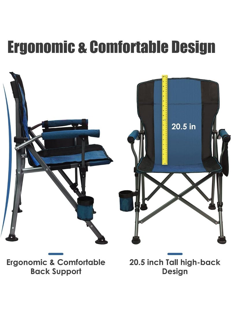 Adventure Lab Folding Camping Chair Oversized Collapsible Camp Chair with Cup Holder and Removable Storage Bag, Portable Chair for Outdoor Camp, Picnic, Travel, Fishing (Blue) - Image 3