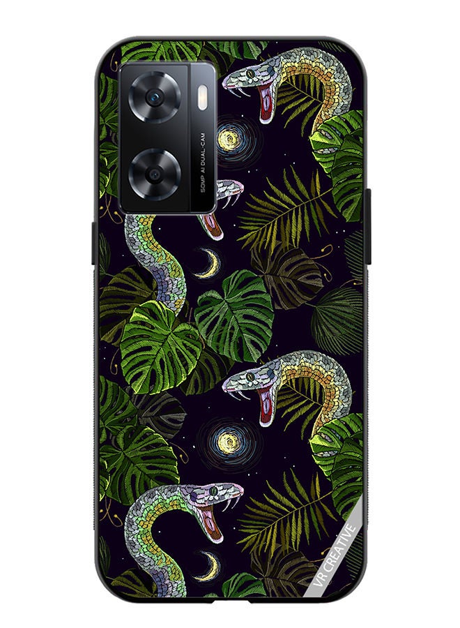 VR CREATIVE Protective Case Cover For OnePlus Nord N20 SE Embroidery Snakes, Night Sky And Tropical Palm Leaves Design Multicolour - Image 1