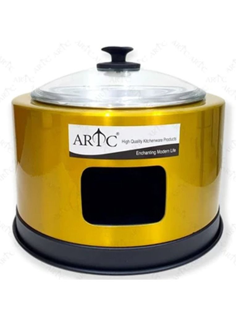 ARTC Golden Buffet Dish With Glass Lid - Image 1