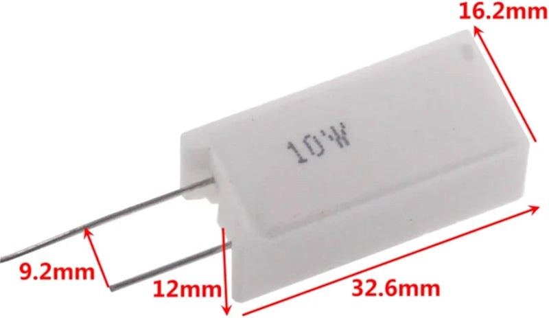 10Pcs 10WCement Ceramic Resistance 5%0.1~100K 0.22R 5R 6.8R 8R 10R 15R 22R 100R 300R 470R 1K 1.2K 5K 10K 3K Power Resistance(Horizontal 160 Ohm) - Image 2