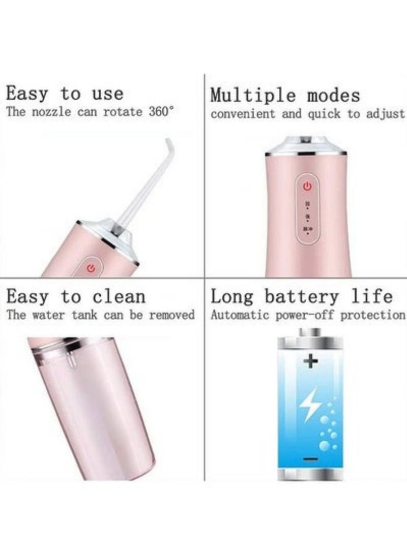 الخيط المائي للأسنان USB القابل لإعادة الشحن منظف الأسنان بالماء مع 4 فوهات - Image 4