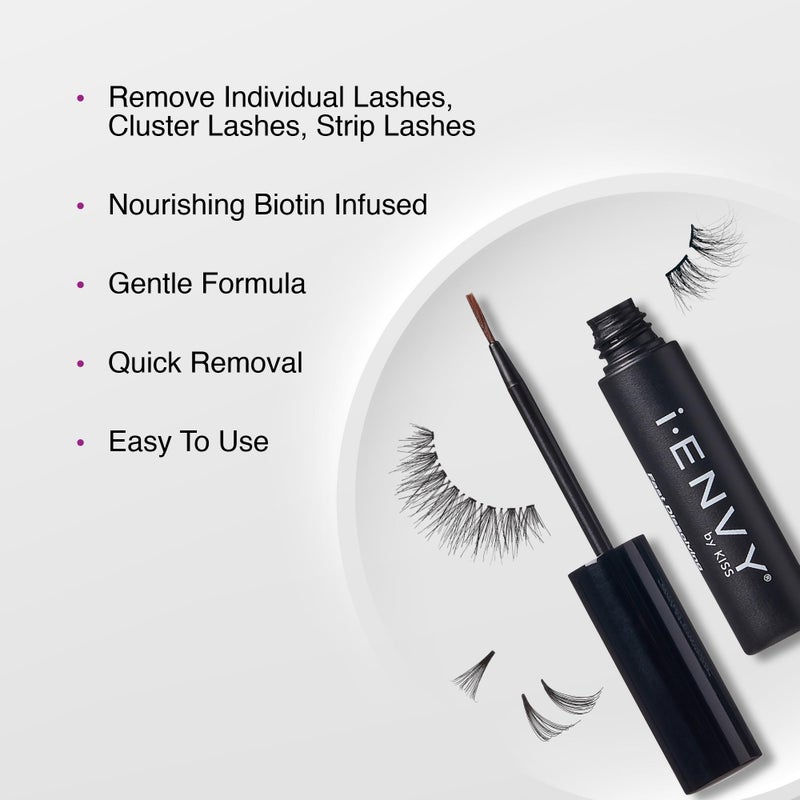 i.Envy i•ENVY Lash Remover for Lash Extension Cluster Lashes Individual Eyelashes Gentle Eye Removal for False Lashes DIY Lashes Bond and Seal Adhesive Glue Cleanser - Image 3