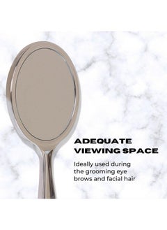 Scarlet Line Professional Series Small Size Round Double Sided Magnifying Makeup Purse Mirror With Handle For Men & Women Silver Color  - Image 3