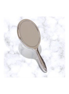Scarlet Line Professional Series Small Size Round Double Sided Magnifying Makeup Purse Mirror With Handle For Men & Women Silver Color  - Image 1