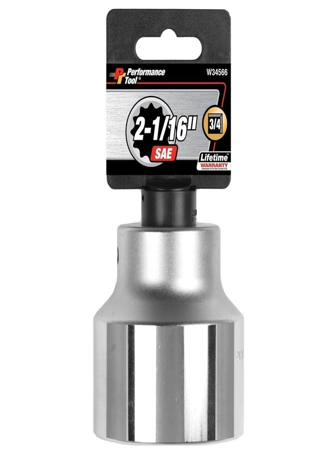بيرفورمانس تول أداة الأداء W34566، مقبس قياسي SAE ذو 12 نقطة، مقاس 2-1/16 بوصة، محرك 3/4 بوصة - Image 2
