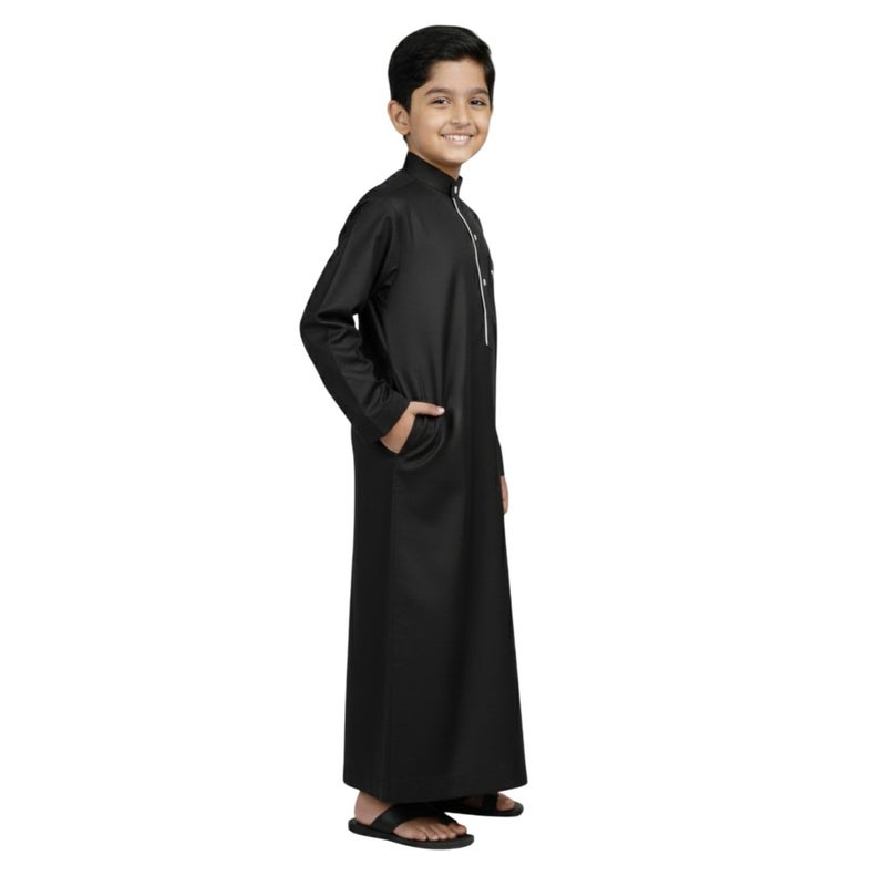 FASHION GRAB Boys Muslim Jubba Thobe - Eid Ramadan Special Outfit with Embroidery Design - Image 2