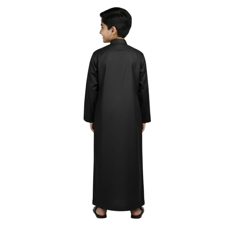 FASHION GRAB Boys Muslim Jubba Thobe - Eid Ramadan Special Outfit with Embroidery Design - Image 3