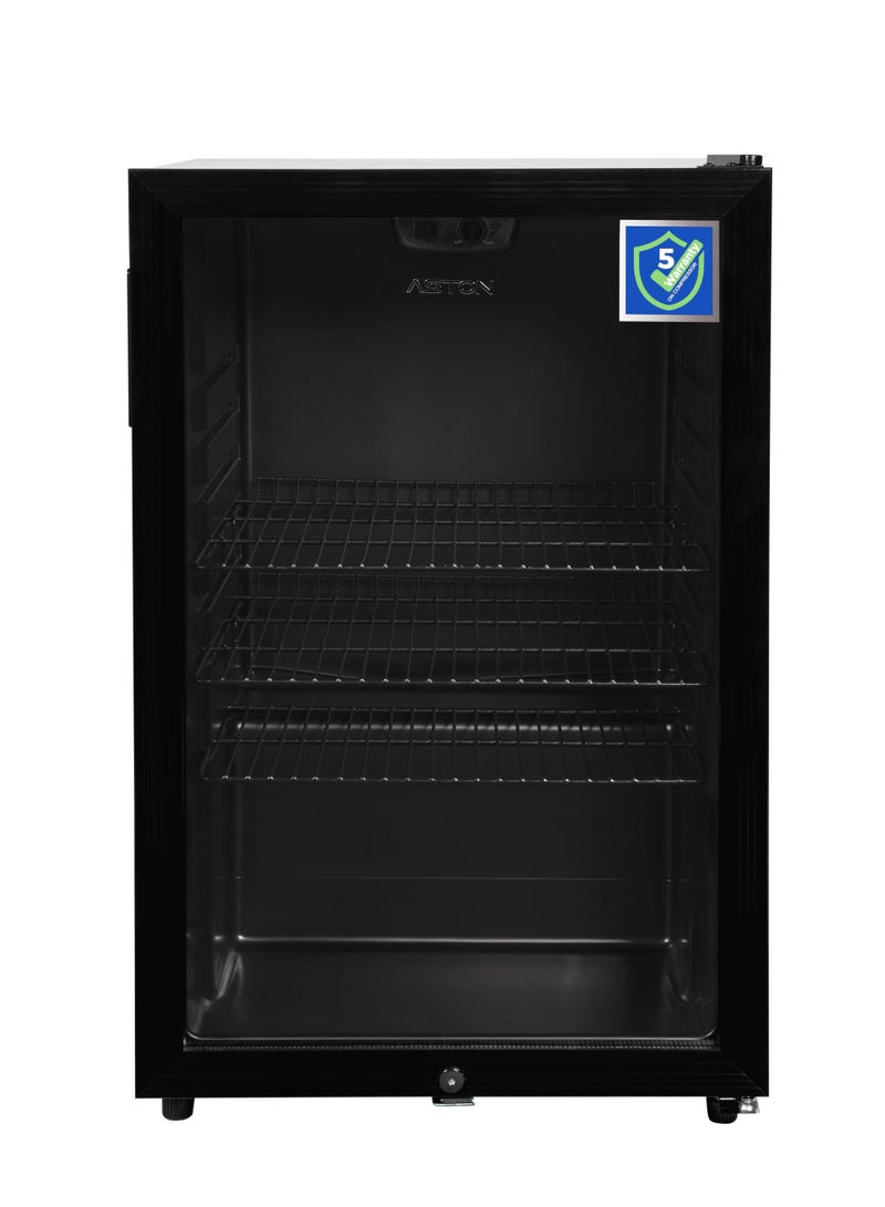 Aston Beverage cooler, Glass Door, 136 Liters, 4.8 Cu.Ft, with Lock, Black - ASBC137KG - Image 1