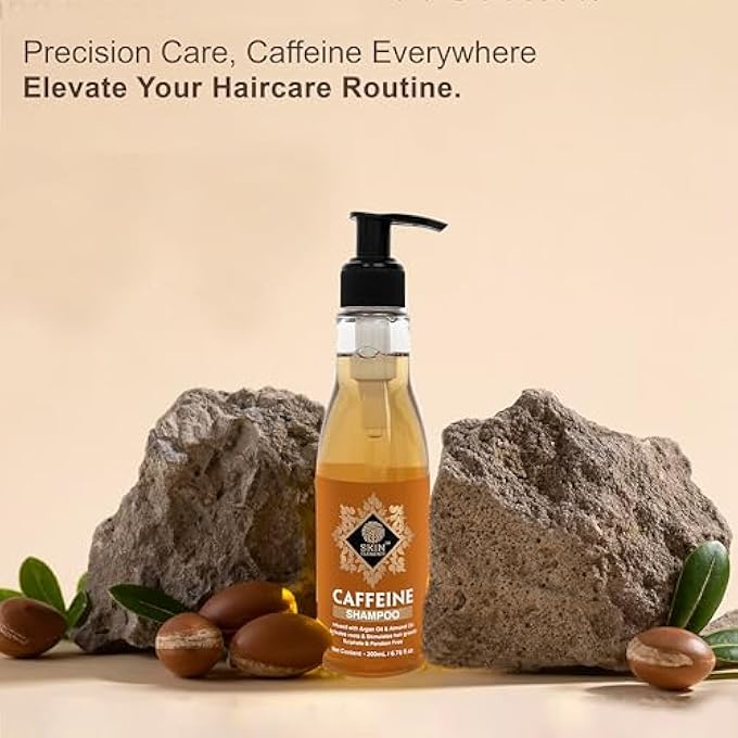 Skin Elements CAFFEINE SHAMPOO INFUSED WITH ARGAN & ALMOND OIL FOR HAIR FALL CONTROL - 200ML - Image 3
