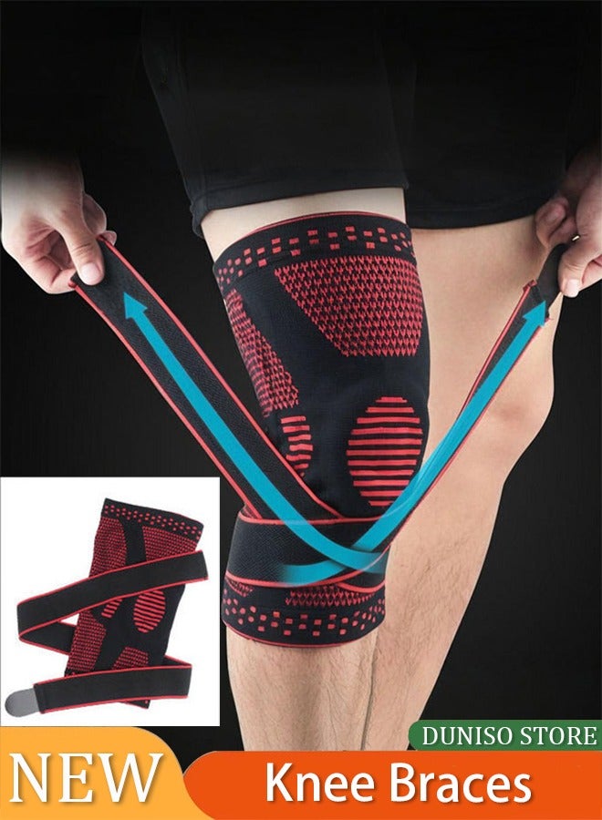 Generic Pair of Knee Braces Support Protector Knee Pad Compression Sleeve Non-Slip for Men Women Hiking Soccer Basketball XL - Image 2