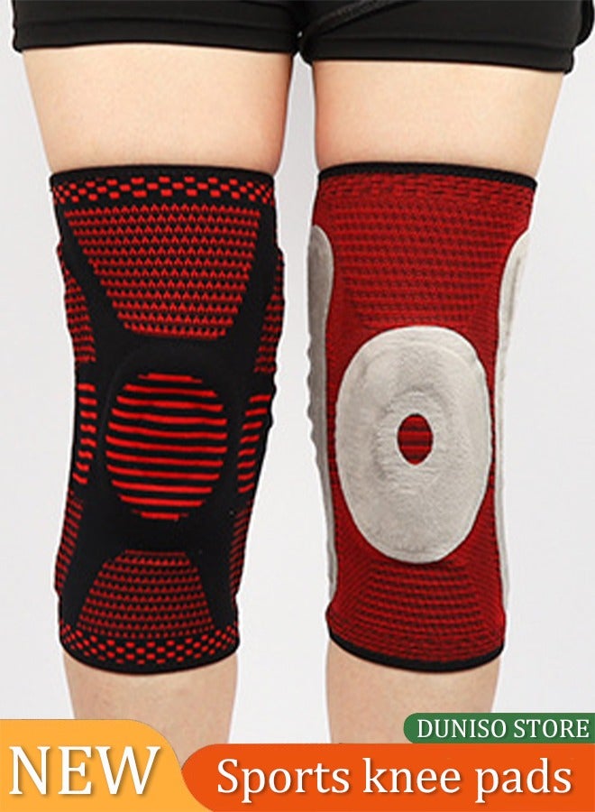 Generic Pair of Knee Braces Support Protector Knee Pad Compression Sleeve Non-Slip for Men Women Hiking Soccer Basketball XL - Image 3