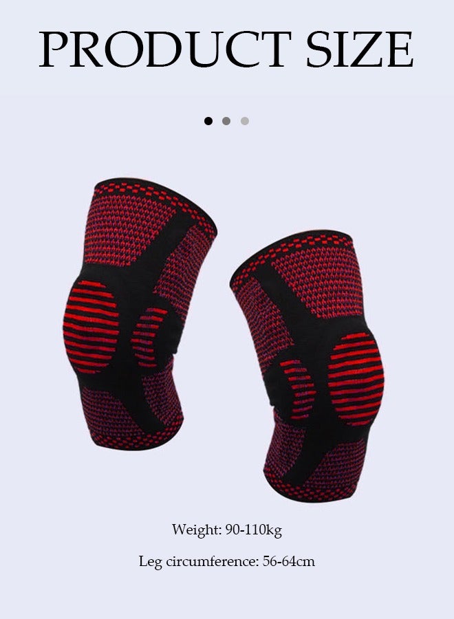 Generic Pair of Knee Braces Support Protector Knee Pad Compression Sleeve Non-Slip for Men Women Hiking Soccer Basketball XL - Image 4