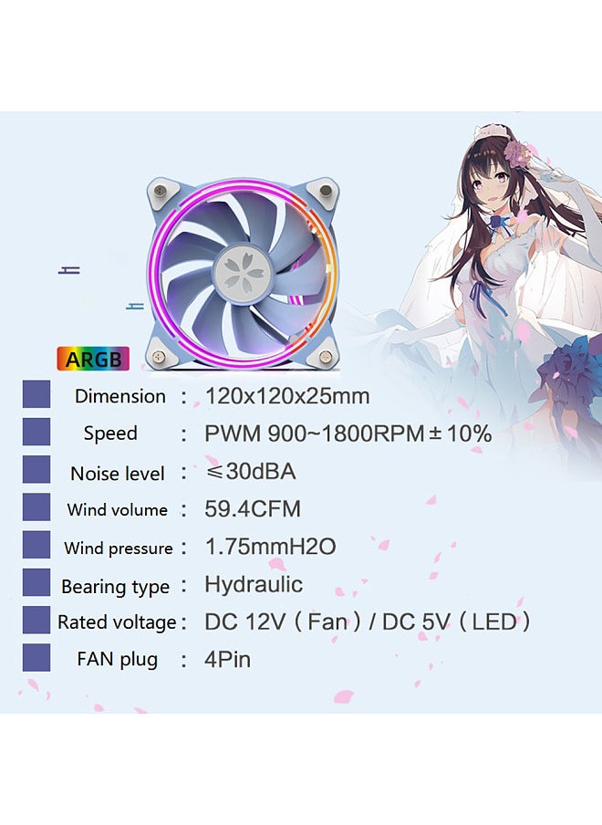 yeston Computer Case Radiator 12cm Cooling Fan Hydraulic 4Pin Fan Plug 1800RPM Fan Speed Support ARGB Motherboard Synchronization  - Image 2
