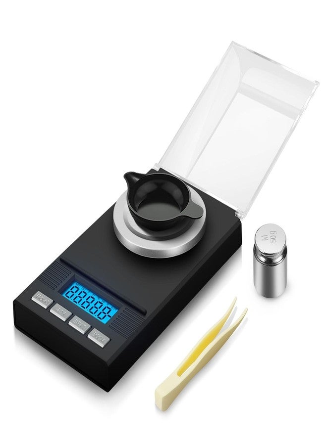 Flexzion Digital Milligram Scale Kit - 50g/0.001g, High Precision Micro Scale, Jewelry Scale, Powder Scale, Reloading Scale, Mg Scale for Weighing Powders & Medicine, Includes 50g Calibration Weight - Image 1