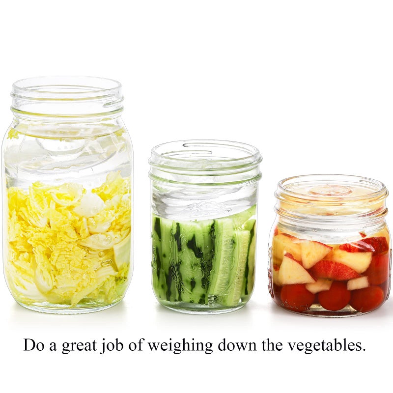 Cedilis 9 Pack Glass Fermentation Weights with Easy Grip Handles, Heavy Glass Fermenting Lids Kit for Wide Mouth Mason Jar, Fermenting Sauerkraut, Kimchi, Pickles, Dishwasher Safe - Image 4