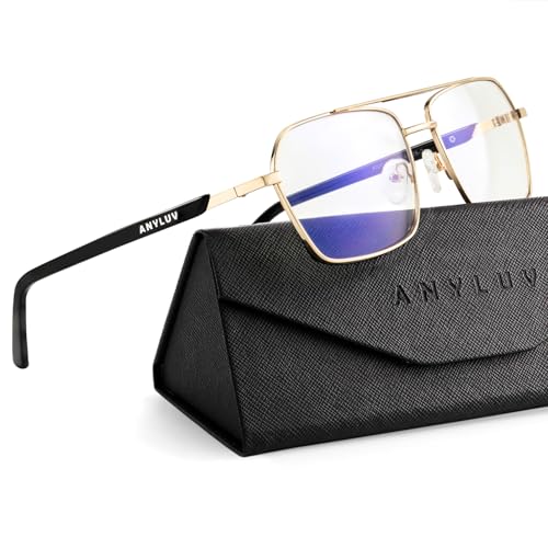 ANYLUV Reading Glasses Men/Women 1.25, Anti Eyestrain Blue Light Reader for Women, Metal Cheaters Reading Computer Glasses - Image 1