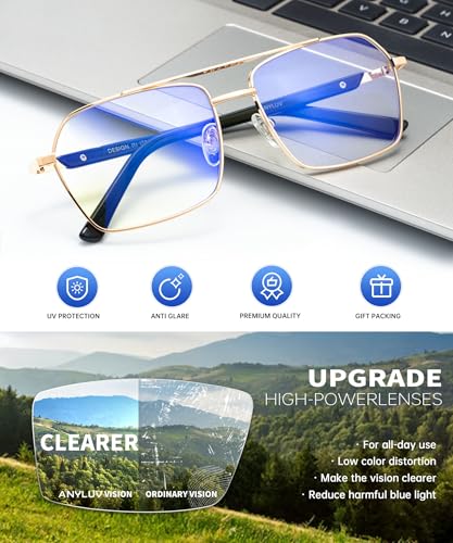 ANYLUV Reading Glasses Men/Women 1.25, Anti Eyestrain Blue Light Reader for Women, Metal Cheaters Reading Computer Glasses - Image 4