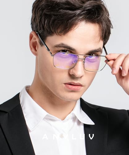 ANYLUV Reading Glasses Men/Women 1.25, Anti Eyestrain Blue Light Reader for Women, Metal Cheaters Reading Computer Glasses - Image 2