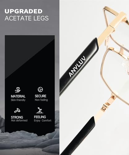 ANYLUV Reading Glasses Men/Women 1.25, Anti Eyestrain Blue Light Reader for Women, Metal Cheaters Reading Computer Glasses - Image 3