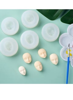 Excefore 5 Pcs Human Face Silicone Molds, Fondant Decoration Mould Candy Clay Girl Face Moulds  DIY Chocolate Molds  - Image 4