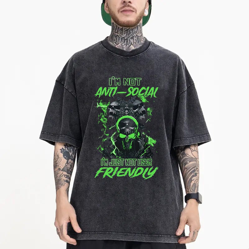 2023 New Washed Old 230G American Short-Sleeved Cotton T-Shirt Men'S And Women'S Loose Half-Sleeved National Trendy Sample Logo - Image 5