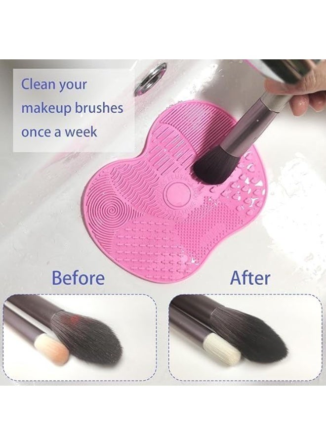 Makeup Brush Cleaning Mat Reusable Non-Slip Silicone Cleaner Pad with Back Suction Cups for Effective Brush Cleaning (Color May Vary) - Image 5