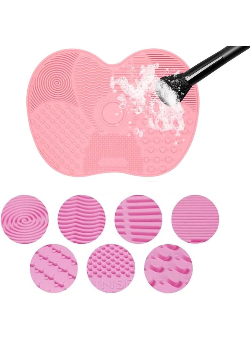 Makeup Brush Cleaning Mat Reusable Non-Slip Silicone Cleaner Pad with Back Suction Cups for Effective Brush Cleaning (Color May Vary) - Image 1