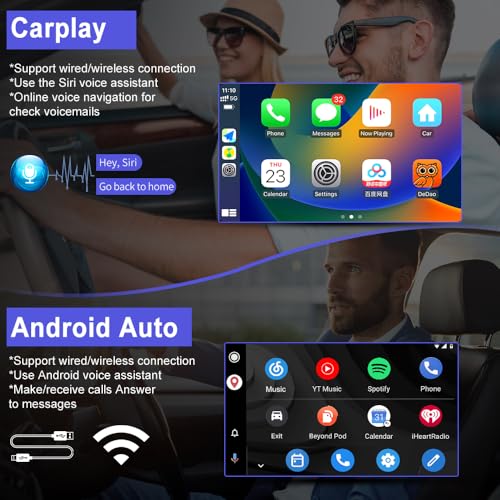 Votheon 2GB+64GB Radio Upgrade for Jeep Wrangler 2007-2018,Ram 1500,Chrysler,etc...7" HD Touch Screen with Wireless CarPlay/Android Auto FM AM WiFi GPS DSP - Image 3