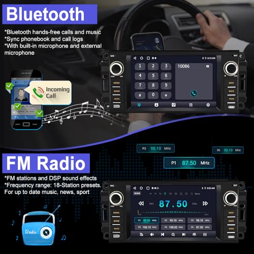 Votheon 2GB+64GB Radio Upgrade for Jeep Wrangler 2007-2018,Ram 1500,Chrysler,etc...7" HD Touch Screen with Wireless CarPlay/Android Auto FM AM WiFi GPS DSP - Image 5