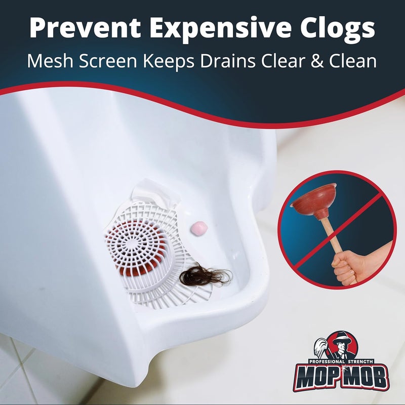Mop Mob Long Lasting Urinal Screen and Deodorizer with Non-Para Block 12 Pk. Universal-Fit, Cherry-Scent Cake Releases Cleaning Agents To Remove Odor. Durable Mat Limits Janitorial Cleaning & Supply Needs - Image 5