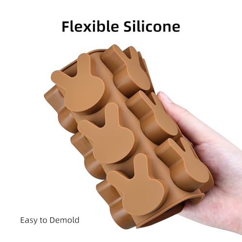 EDUEE Easter Bunny Molds 2pcs Silicone Chocolate Mold Rabbit Shape Easter Candy Mold 15 Cavity for Resin Soap Ice Cube Gummy Cupcake Decoration - Image 4