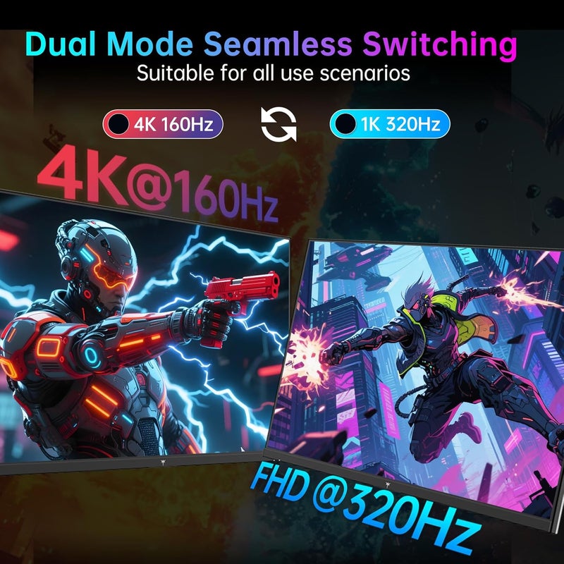 KTC MiniLED Gaming Monitor 27 Inch | 4K@160Hz, FHD@320Hz Seamless Switching | 1152 Zone Local Dimming | VESA Display HDR1400 | 1ms Response Time | Adaptive Sync | 145% sRGB | KVM | White | M27P6 - Image 3