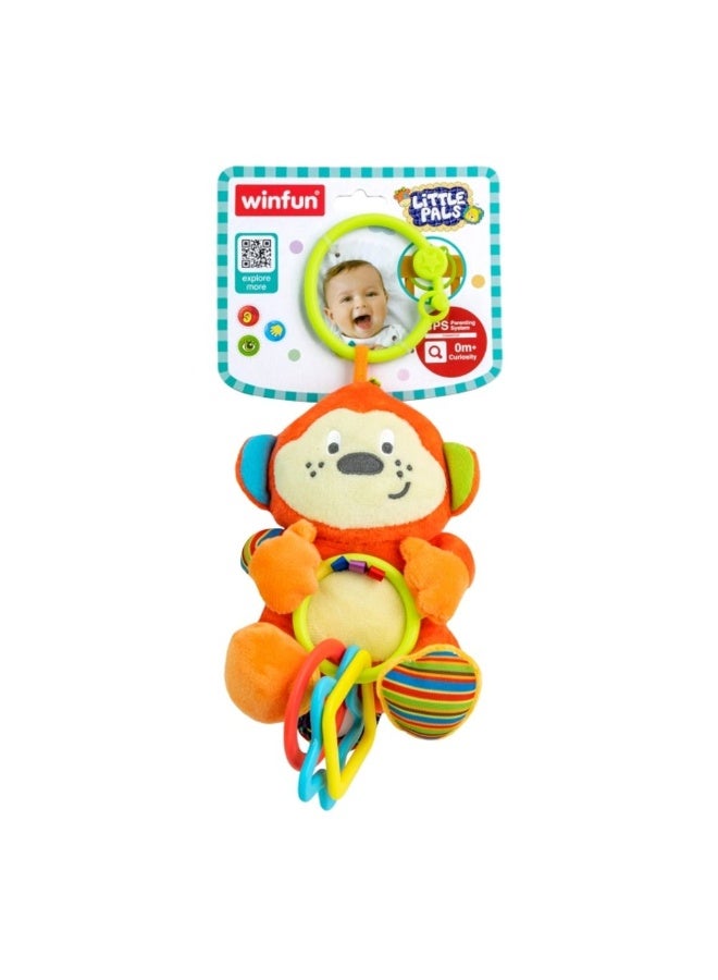 WinFun Little Pals Cheeky Chimp Rattle With Rings - Image 1