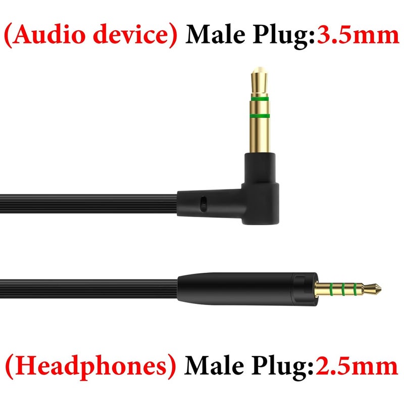 جيكريا كابل صوتي متوافق مع سماعات Sennheiser Momentum 4/3/2، HD1 On-Ear، HD 458BT، HD 400S، HD4.50SE، HD4.50، HD350BT، كابل بديل من 3.5 مم إلى 2.5 مم (4 أقدام / 1.2 متر) - Image 3