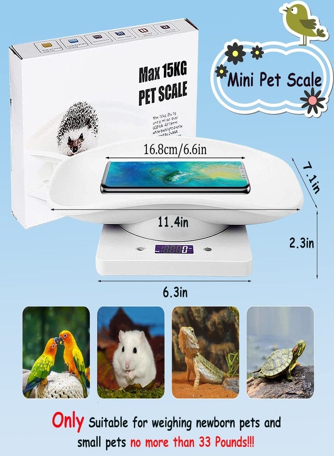 LFGKeng Digital Pet Scale, Portable LCD Electronic Weighing Scale with Tray(Max. 33 lbs), Small Animal Weight Scale, Multifunction Kitchen Scale for Food/Lizard/Puppy/Kitten/Hamster/Whelping - Image 3