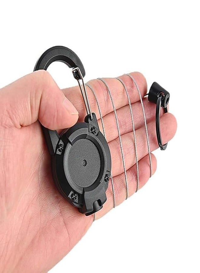 Swankk Retractable Hook Keychain with Extendable Lanyard, Belt Clip Badge Holder, Stainless Steel Spring, Coated Wire Rope, Quick Release, Pack of 2 - Image 5